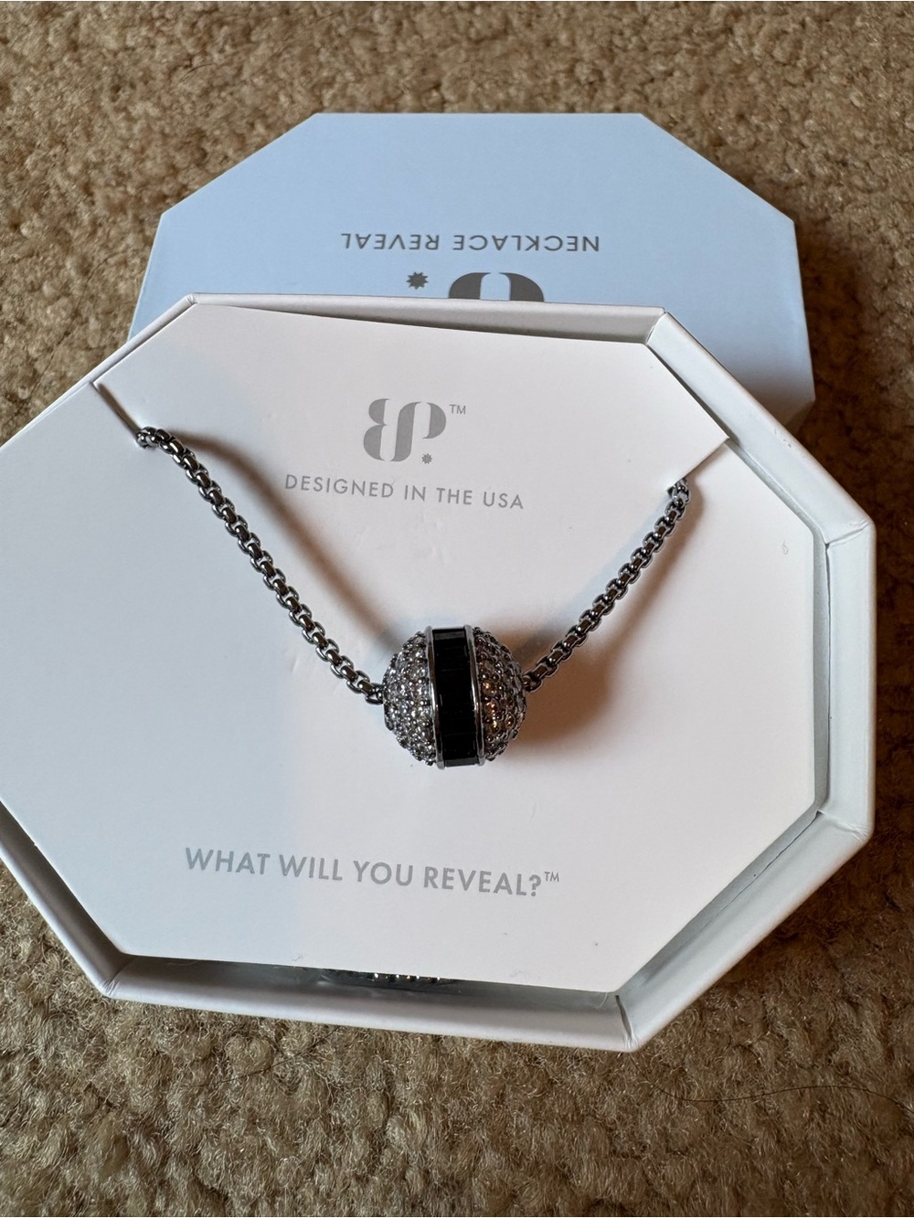 Reveal Ball Pendant Necklace in Black